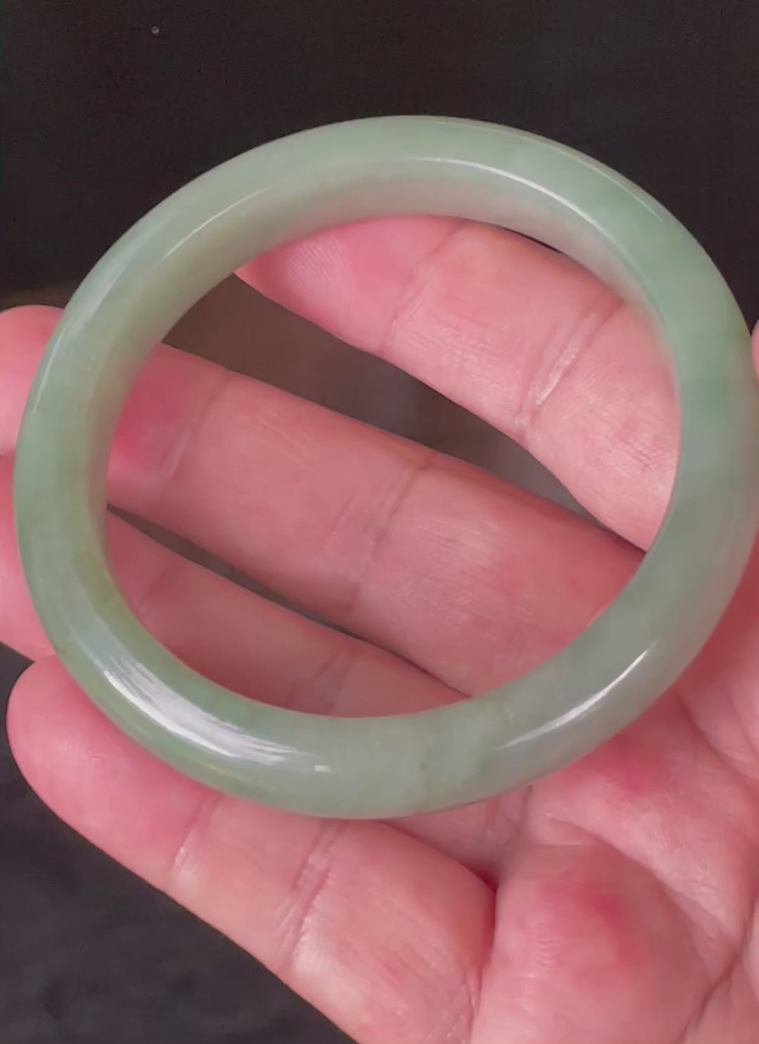 Natural Grade A Certified Burmese Jadeite Jade Bangle – Icy Apple & Imperial Green – 58.5mm – JB922