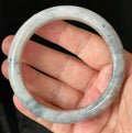 Natural Grade A Certified Burmese Jadeite Jade Bangle – Icy Grey & Milky White with Honey Hue – 66.5mm – JB879