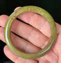 Natural Grade A Certified Burmese Jadeite Jade Bangle – Icy Apple & Moss Green with Honey Red Hues – 55mm – JB873