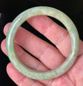 Natural Grade A Certified Burmese Jadeite Jade Bangle – Icy Apple Green, Milky White & Honey Brown – 58.2mm – JB830