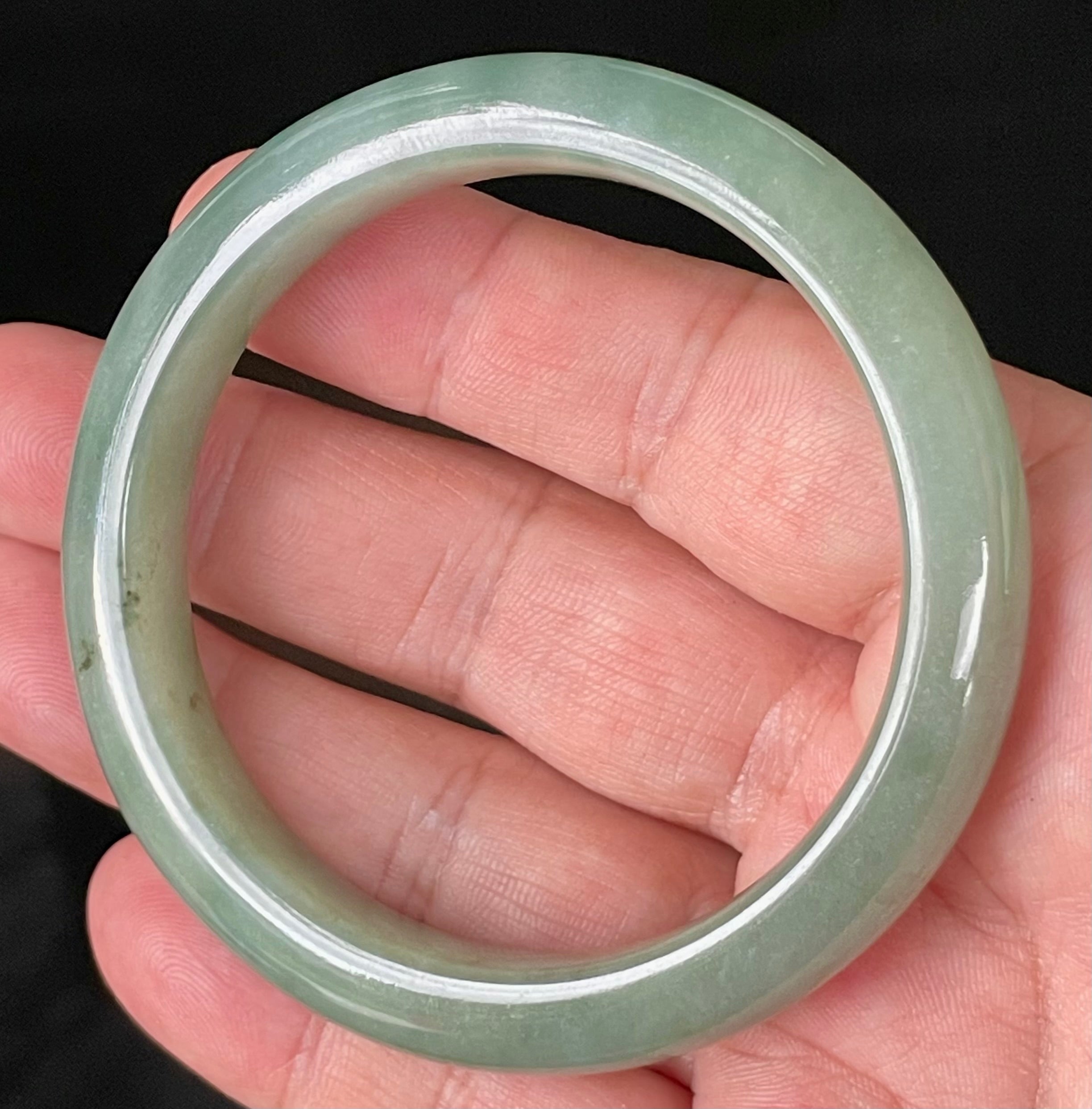 Natural Grade A Certified Burmese Jadeite Jade Bangle – Icy Apple & Imperial Green – 58.5mm – JB922