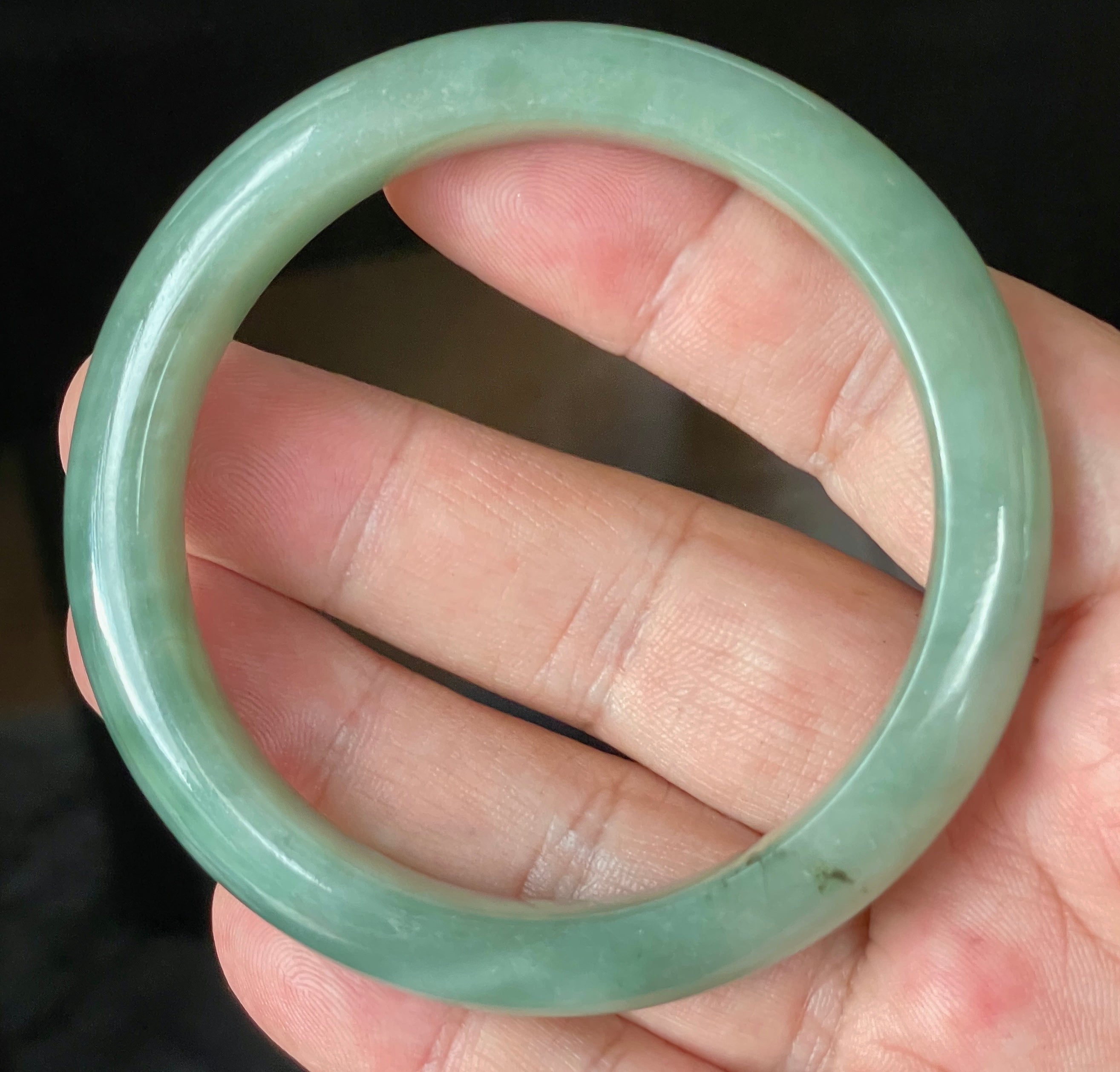 Natural Grade A Certified Burmese Jadeite Jade Bangle – Icy Apple & Imperial Green – 58.5mm – JB922