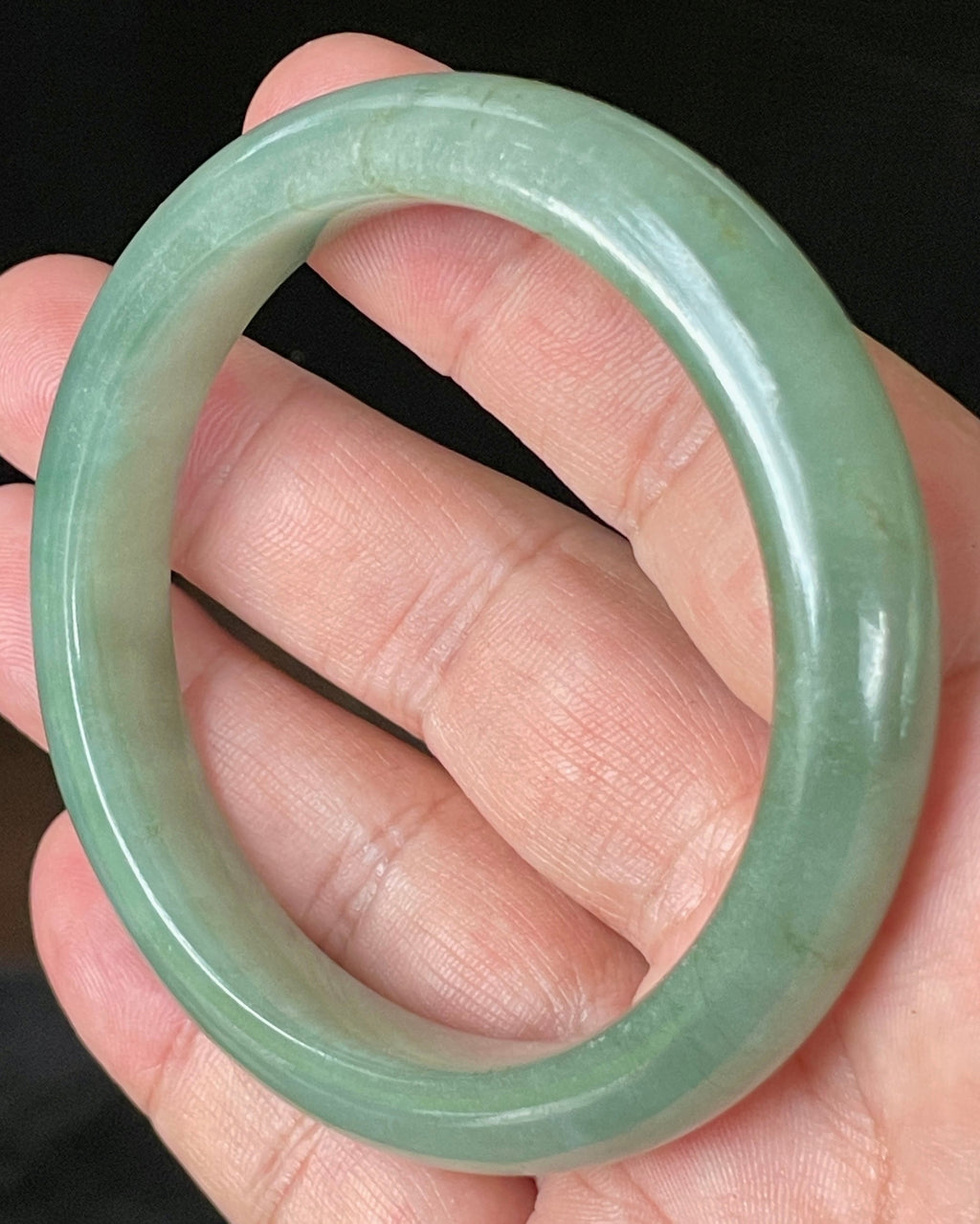 Natural Grade A Certified Burmese Jadeite Jade Bangle – Icy Apple & Imperial Green – 58.5mm – JB922