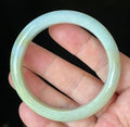 Natural Grade A Certified Burmese Jadeite Jade Bangle – Icy Apple Green with Light Lavender & Milky White Hues – 57mm – JB912