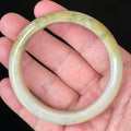 Natural Grade A Certified Burmese Jadeite Jade Bangle – Icy Yellow & Honey with Apple & Imperial Green with Milky White Hues – 58.3mm – JB053