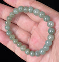 Natural Grade A Burmese Jadeite Jade Beaded Bracelet – Icy Apple Green – Hand-Shaped Beads – 8mm – JBB127