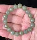 Natural Grade A Burmese Jadeite Jade Beaded Bracelet – Icy Apple Green – Hand-Shaped Round Beads – 10mm – JBB129