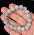 Natural Grade A Burmese Jadeite Jade Beaded Bracelet – Icy Apple & Imperial Green – Hand-Shaped Round Beads – 10.4mm – JBB139